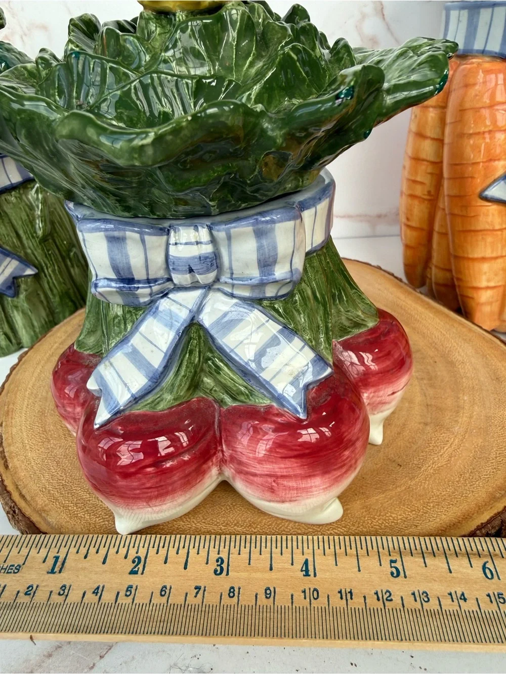 Vintage Fitz and Floyd Vegetable Bowquet Ceramic Kitchen Canister Set Majolica